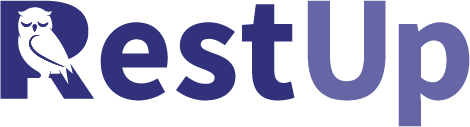 Logo of RestUp with a stylized owl
